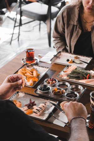 A wholesome and satisfying breakfast with natural ingredientsの写真素材