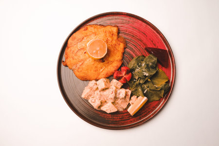 Delicious schnitzel served with french fries