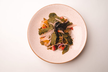 Fresh salad plate with mixed greens