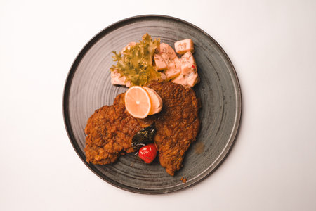 Delicious schnitzelの写真素材