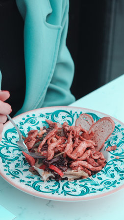 Tasty appetizing classic Italian pasta with a delicious sauce.の写真素材