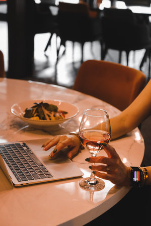 Red, white and rose wine glassesの写真素材