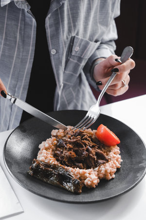 The taste of tender meat, cooked just rightの写真素材