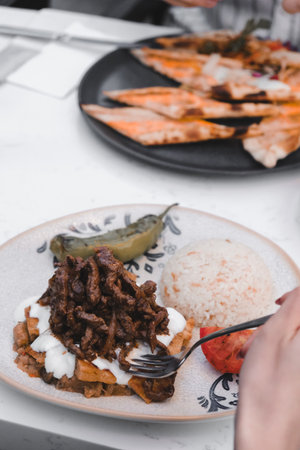 Perfectly cooked meat, a true culinary delightの写真素材