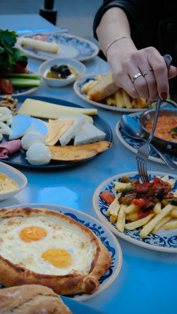 Fresh fruits and healthy foods for a morning meal