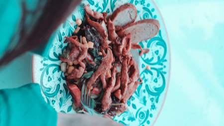 Tasty appetizing classic Italian pasta with a delicious sauce.