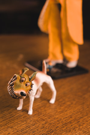 The mask and the dog figure, special collection figureの写真素材