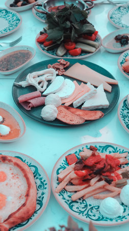 A wholesome and satisfying breakfast with natural ingredientsの写真素材