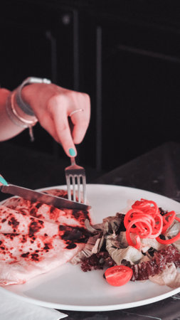 Snack and breakfast meal.の写真素材