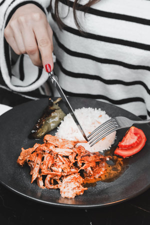 A sizzling hot plate of perfectly cooked meat