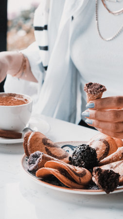 cookies with dark chocolate chipsの写真素材