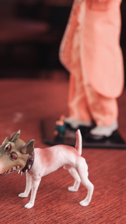 The mask and the dog figure, special collection figureの写真素材