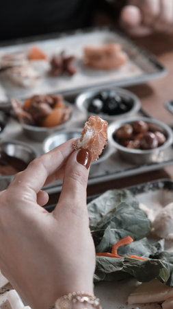 A bright and cheerful spread on a tableの写真素材