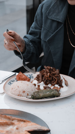 Perfectly cooked meat, a true culinary delightの写真素材