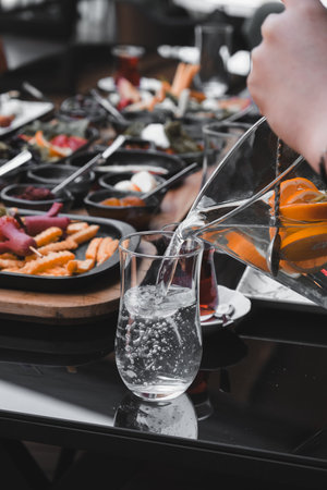 Beautifully styled morning breakfast tableの写真素材