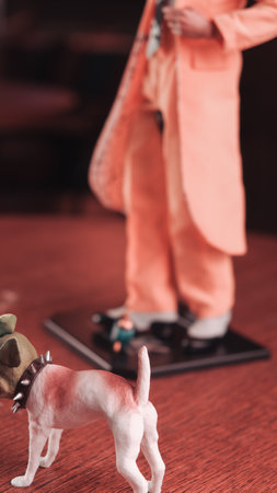 The mask and the dog figure, special collection figureの写真素材