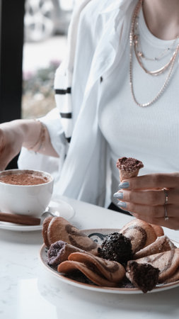 cookies with dark chocolate chipsの写真素材