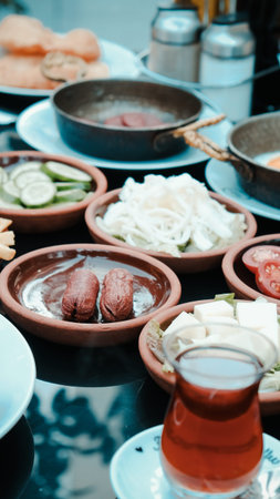 A bright and cheerful breakfast spread on a table