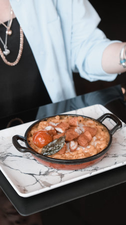 Tasty appetizing classic Italian pasta with a delicious sauce.