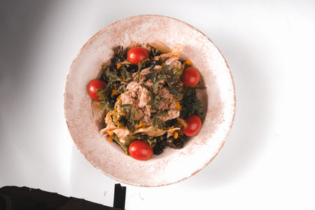Fresh plate with mixed greens