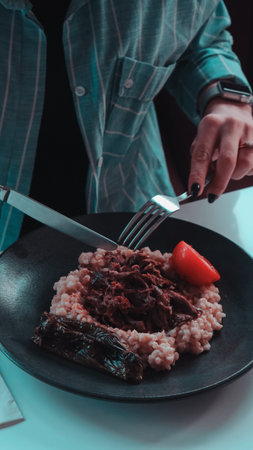 The taste of tender meat, cooked just rightの写真素材