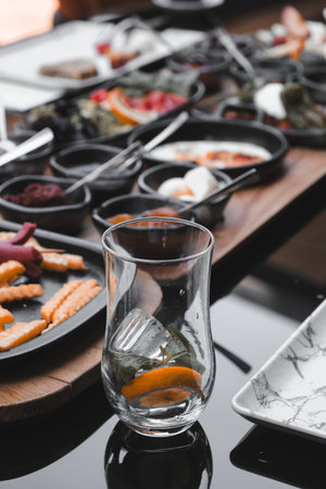 Beautifully styled morning breakfast tableの写真素材