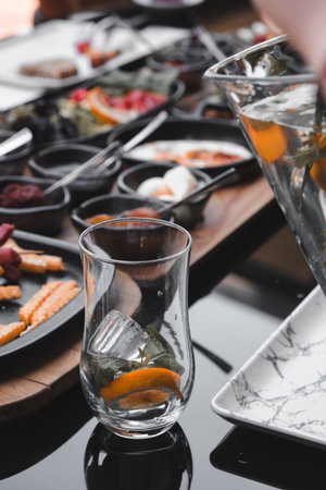 A vibrant breakfast spread with colorful ingredientsの写真素材