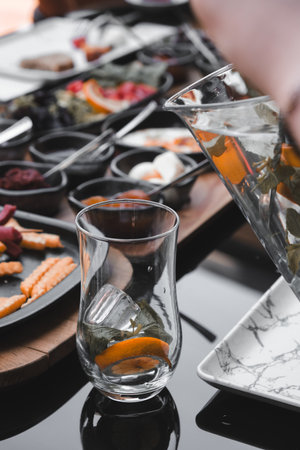 A bright and cheerful spread on a tableの写真素材