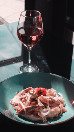 Tasty appetizing classic Italian pasta with a delicious sauce.