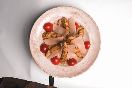 Fresh plate with mixed greensの写真素材