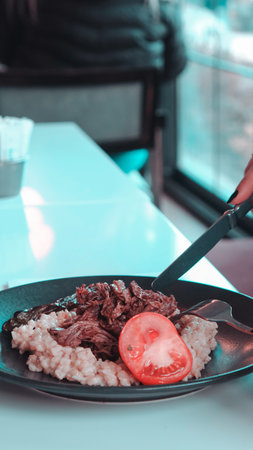 A hearty serving of meat, full of flavor