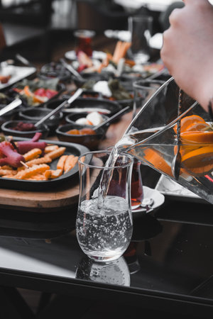 A bright and cheerful spread on a tableの写真素材