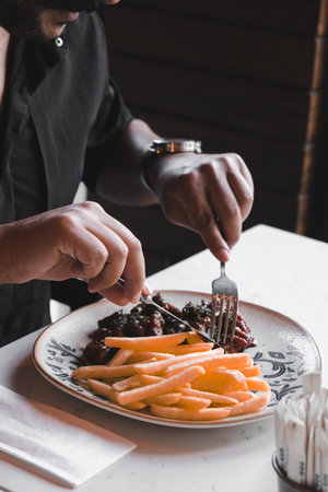 A juicy cut of meat, grilled to perfection