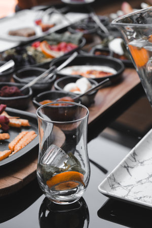 Close-up of a homemade breakfast spreadの写真素材