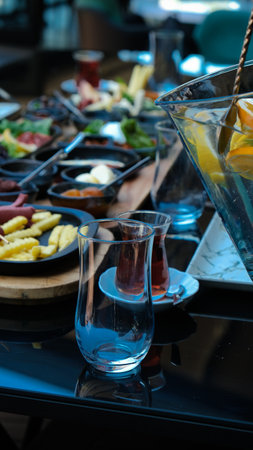 Fresh and vibrant ingredients for a delicious breakfastの写真素材