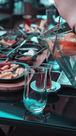 Fresh and vibrant ingredients for a delicious breakfastの写真素材