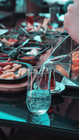 Beautifully styled morning breakfast tableの写真素材