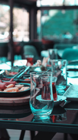 Beautifully styled morning breakfast tableの写真素材