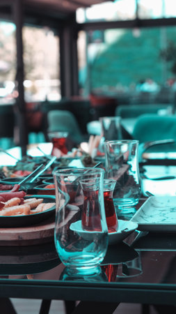 Fresh fruits and healthy foods for a morning mealの写真素材