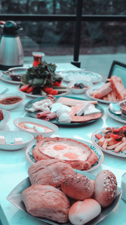 A vibrant breakfast spread with colorful ingredients