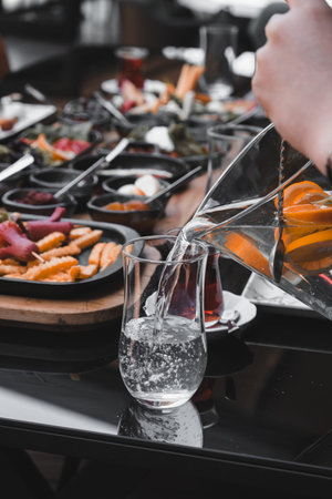 A vibrant breakfast spread with colorful ingredientsの写真素材