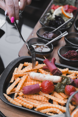 Colorful Turkish breakfast spread with regional specialties