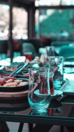 Fresh fruits and healthy foods for a morning mealの写真素材