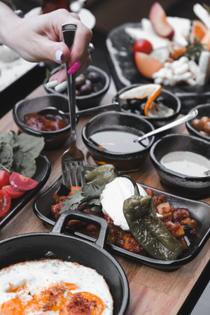 Close-up of a homemade breakfast spread