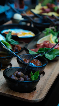 Beautifully styled morning breakfast table