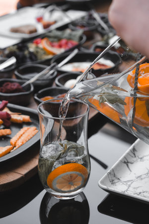 A vibrant breakfast spread with colorful ingredientsの写真素材