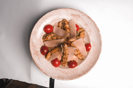 Fresh salad plate with mixed greensの写真素材