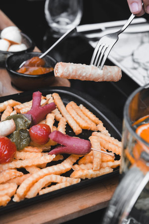 Close-up of a delicious homemade breakfast spread