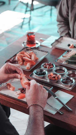 A bright and cheerful breakfast spread on a table