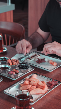 A wholesome and satisfying breakfast with natural ingredientsの写真素材